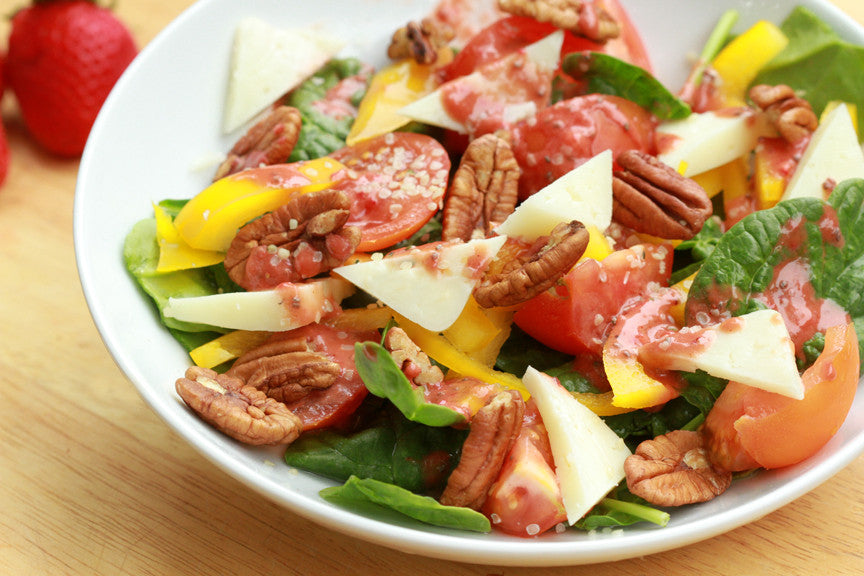 Recipe: Toasted Pecan & Manchego Salad w/ Strawberry Sriracha Dressing
