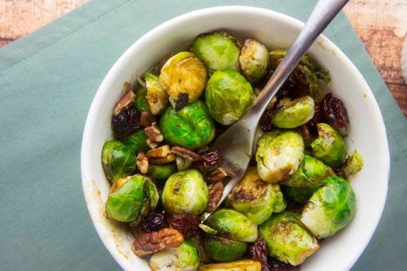 Recipe: Balsamic Brussels Sprouts with Pecans & Dried Cherries